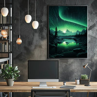 Aurora Over Tranquil Landscape Poster