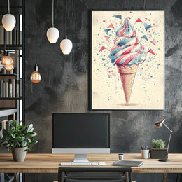 Colorful Ice Cream Swirl Pop Art Decor Print Poster