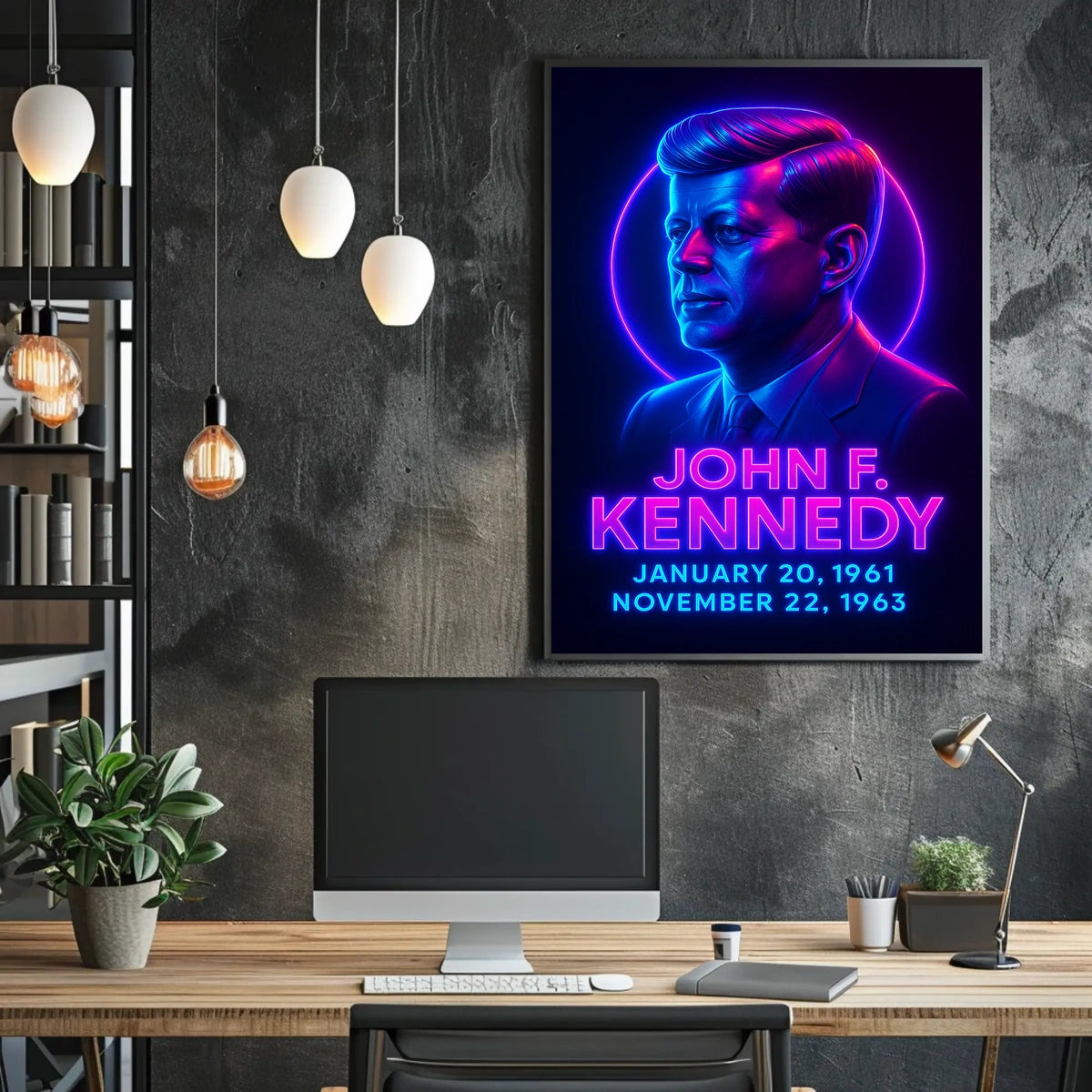 John F Kennedy 35th President Vintage Poster