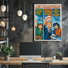 New Hampshire Highlights Poster PosterGoat