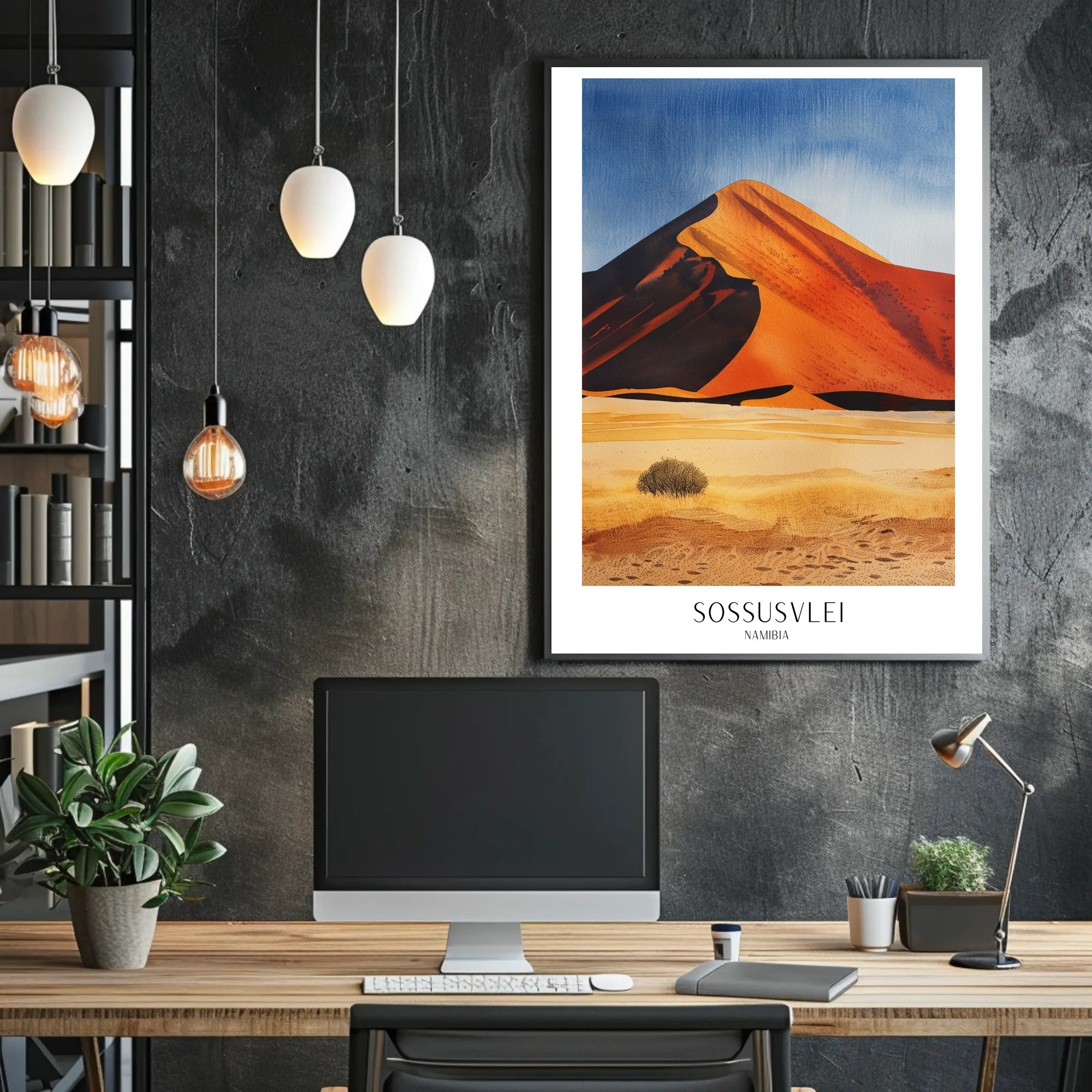 Sossusvlei Sand Dunes Namibia Travel Poster PosterGoat