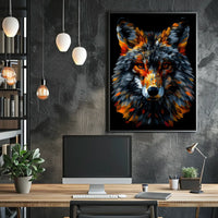 Vibrant Wolf Portrait Poster