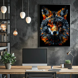 Vibrant Wolf Portrait Poster