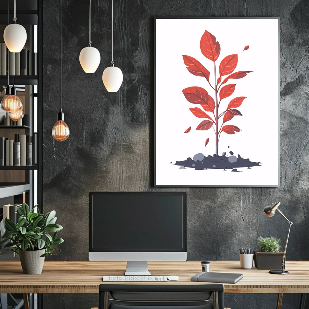 Futuristic Cityscape Neon Art Poster