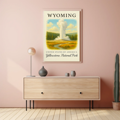 Wyoming Yellowstone National Park United States Travel Poster