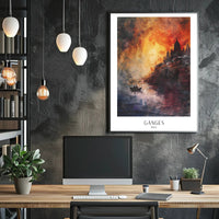 Ganges at Sunset Poster PosterGoat