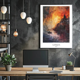 Ganges at Sunset Poster PosterGoat