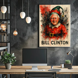 Santa-Inspired Watercolor Portrait: Abstract, Artistic, or Pop Culture Poster