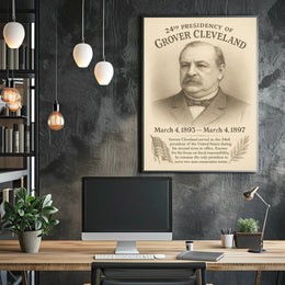 Grover Cleveland 24th President Sketch Poster Art Print PosterGoat
