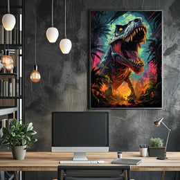Roaring Prehistoric Majesty Poster PosterGoat