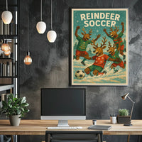Reindeer Soccer Poster