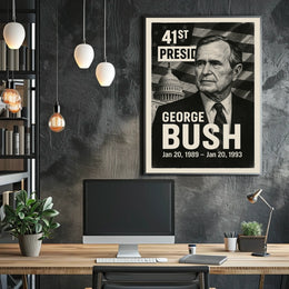 George H. W. Bush 41st President of the United States Digital Montaje Poster