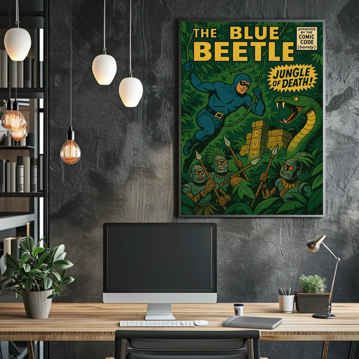The Blue Beetle Adventure Pop Culture Poster