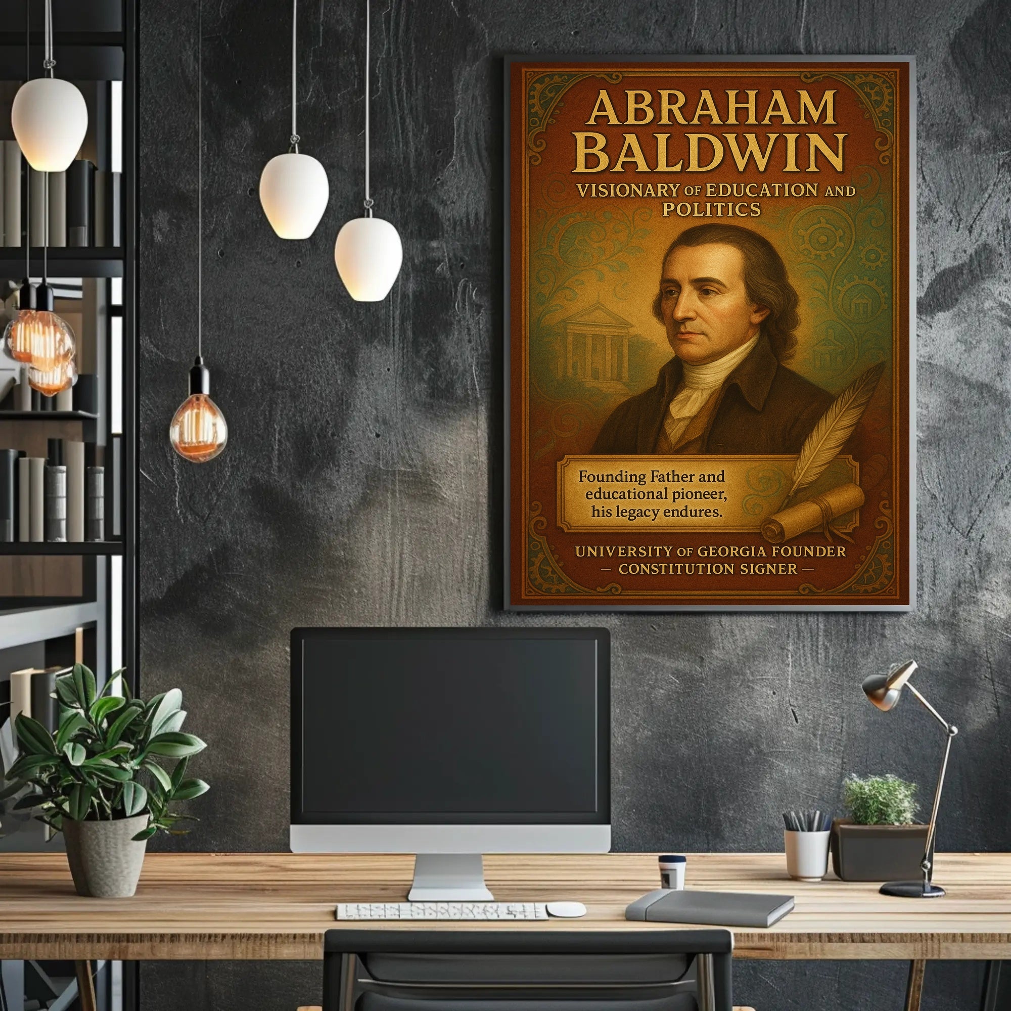Abraham Baldwin Visionary Vintage Historical or Presidential Poster