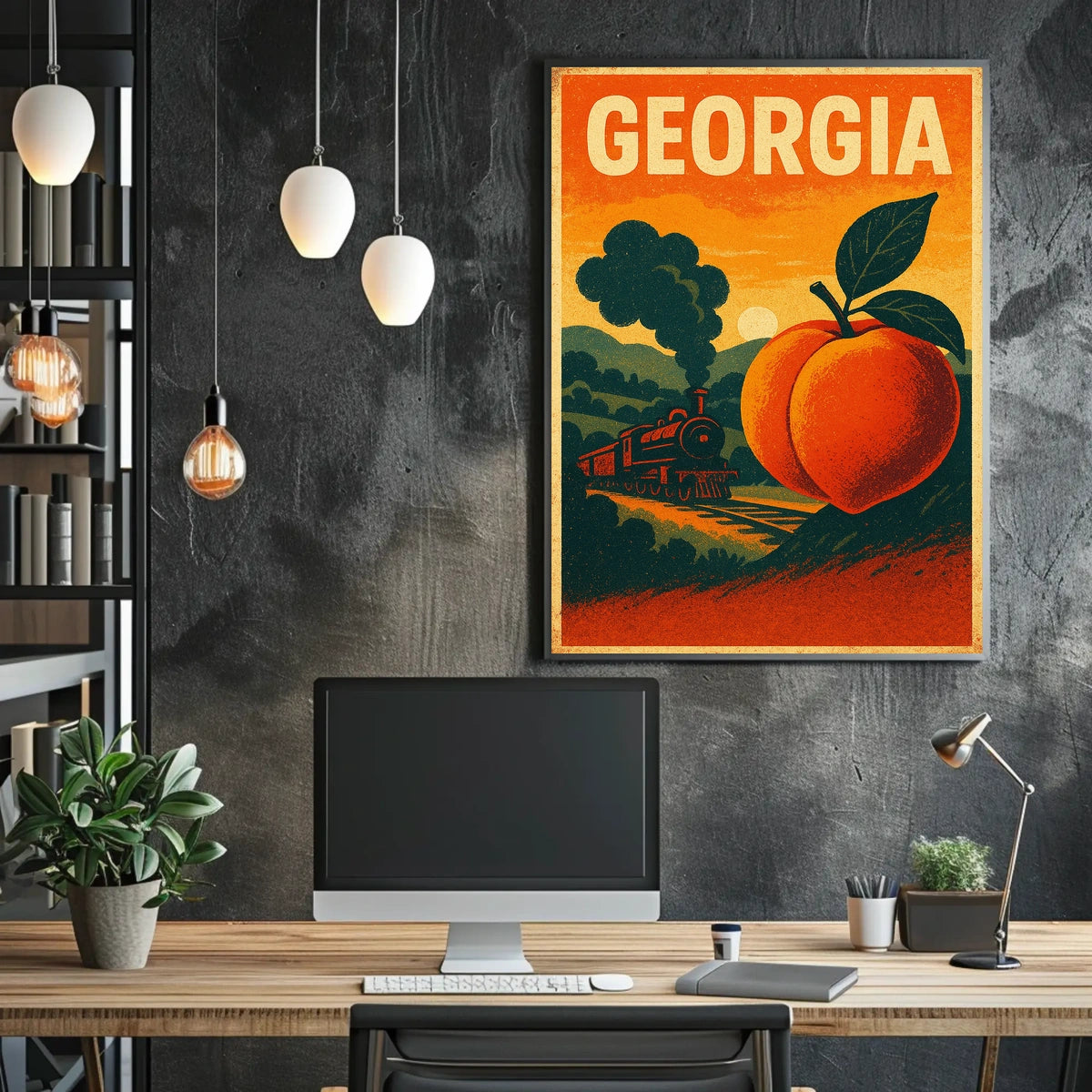 Georgia Land of Peaches and Trains Poster