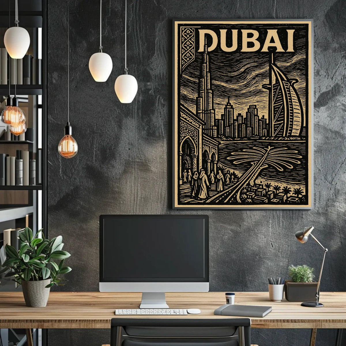 Discover Dubai Vintage Poster Wall Art For Living Rooms