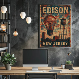 Edison New Jersey Scenic Town Poster