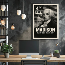 James Madison 4th President of the United States Digital Montaje Poster