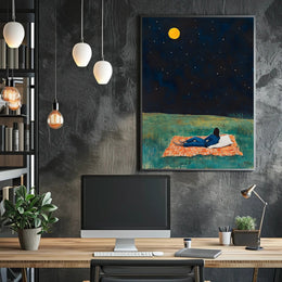 Stargazing Serenity Poster Night Sky Wall Art Print