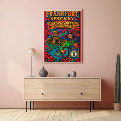 Frankfort Kentucky Bluegrass Capitol Travel Poster