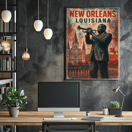 Jazz New Orleans Expressionism Nightlife Poster