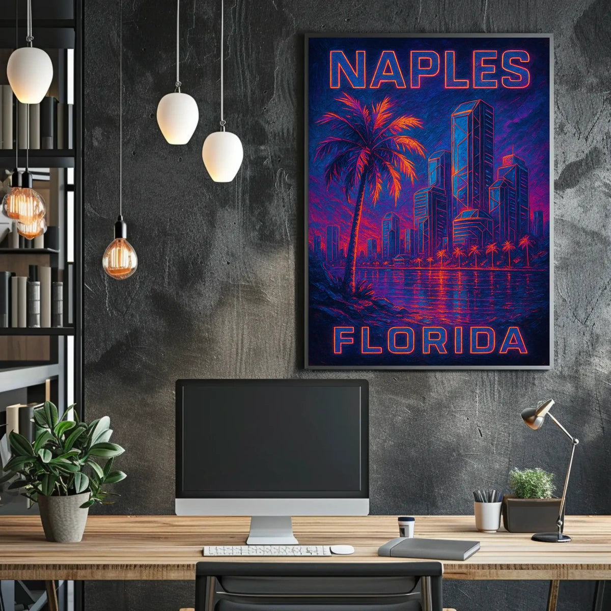 Naples, Florida Vibrant Cityscape Poster