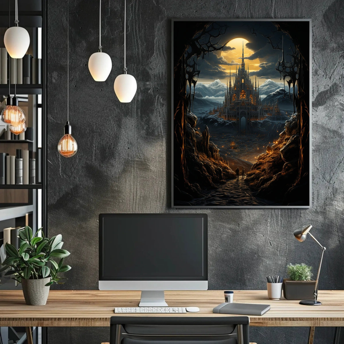 Enchanted Gothic Castle Fantasy Adventure Art Poster