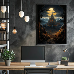 Enchanted Gothic Castle Fantasy Adventure Art Poster