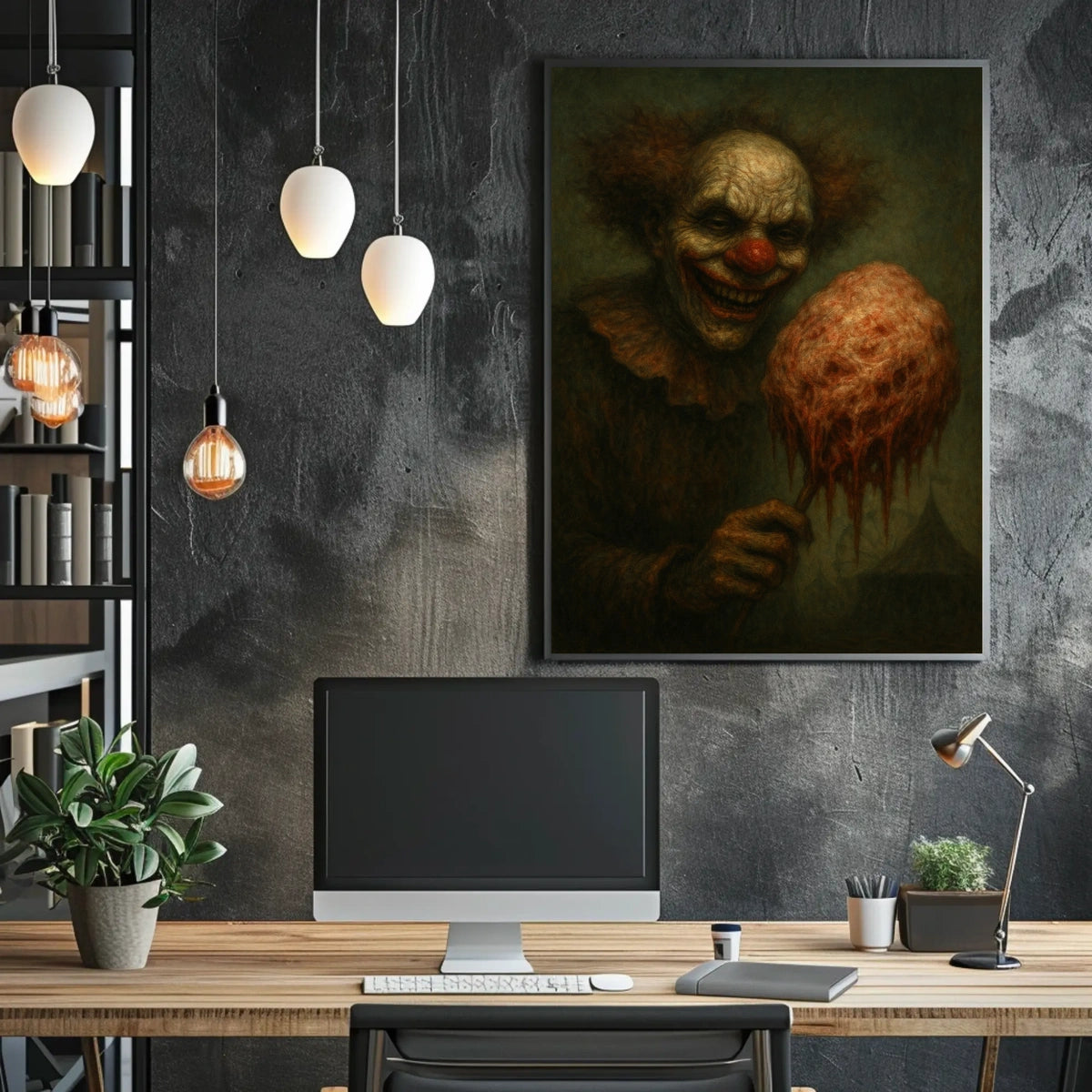 Sinister Clown With Cotton Candy Poster
