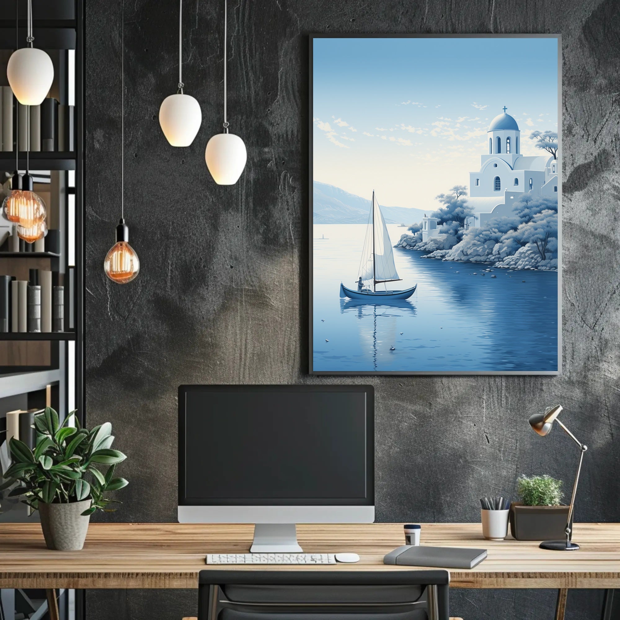 Tranquil Mediterranean Scene Poster PosterGoat