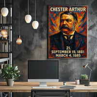 Chester A. Arthur 21st President of the United States Glitch Hop Art Poster