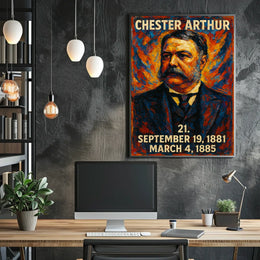 Chester A. Arthur 21st President of the United States Glitch Hop Art Poster