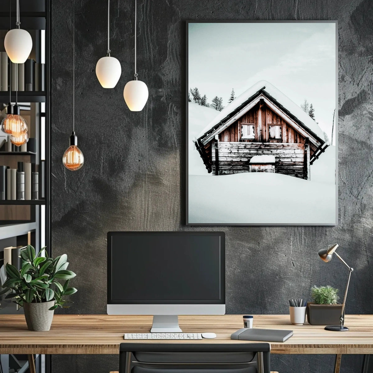 Winter Cabin Serenity Poster