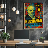 James Buchanan 15th President of the United States Graffiti Pop Art Poster