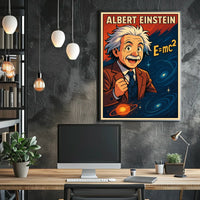 Albert Einstein Vintage Theoretical Portrait Poster