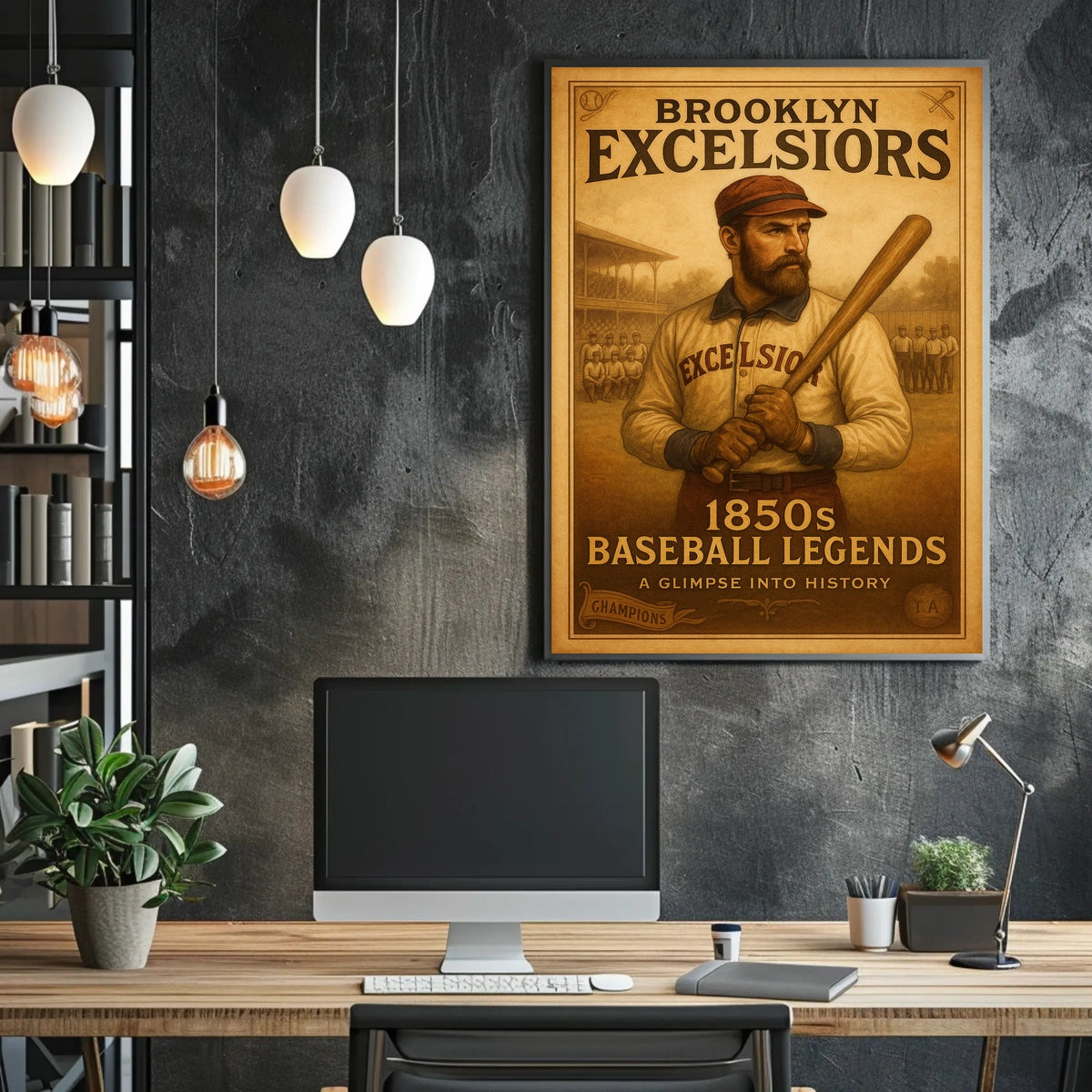 Brooklyn Excelsiors 1850s Baseball Legends Poster