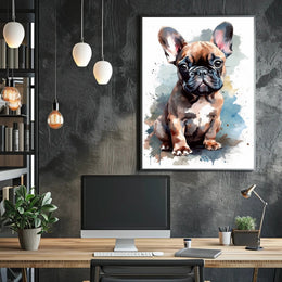 French Bulldog Watercolor Poster Wall Art