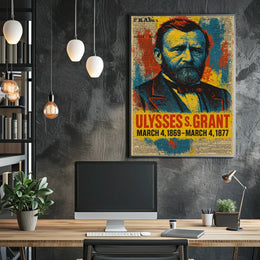 Ulysses S. Grant 18th President of the United States Street Art Mashup Poster