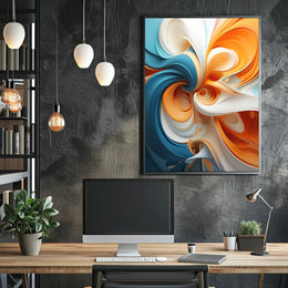 Dynamic Flow Abstract Art for Energetic Spaces Poster