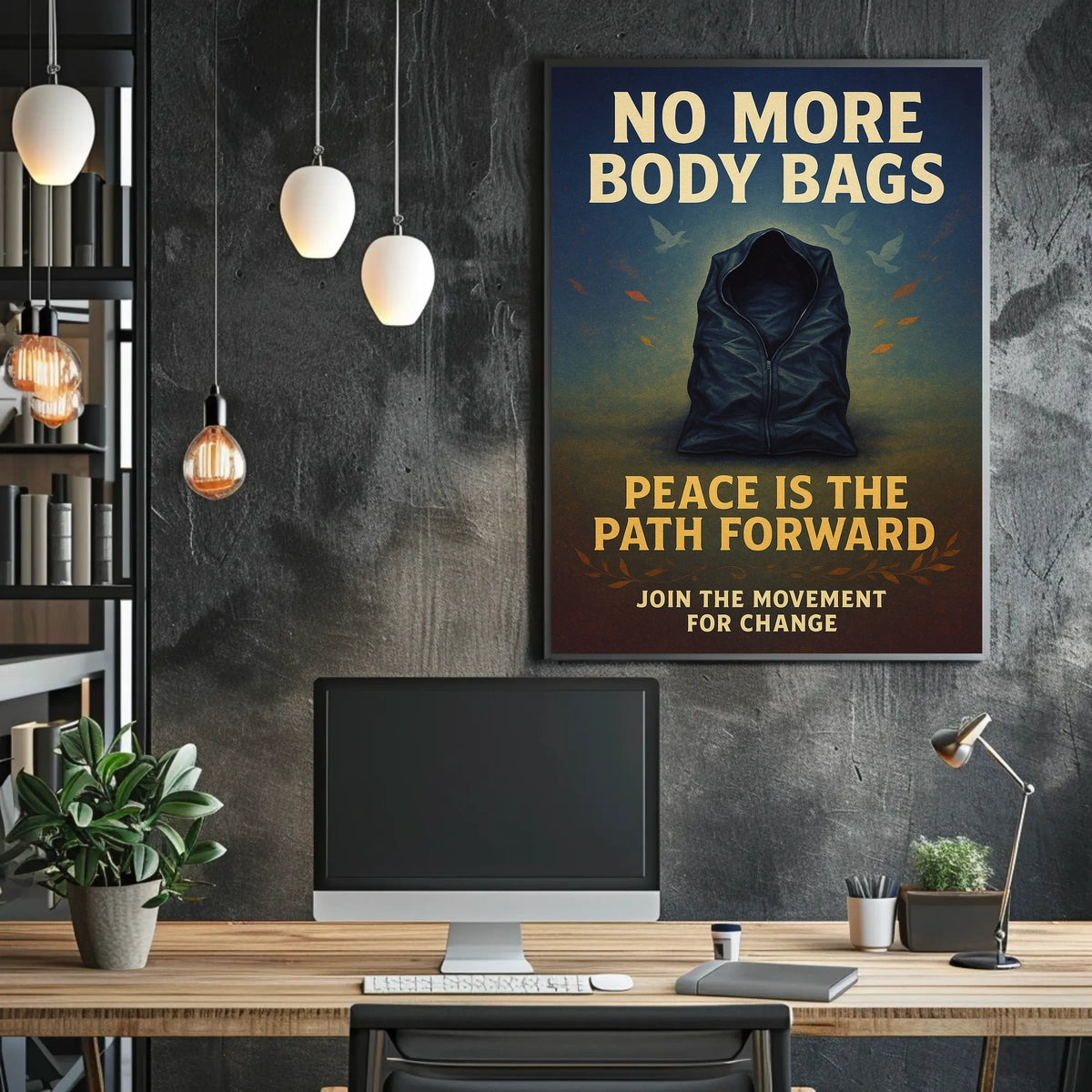 Peaceful Anti-War Poster: No More Body Bags
