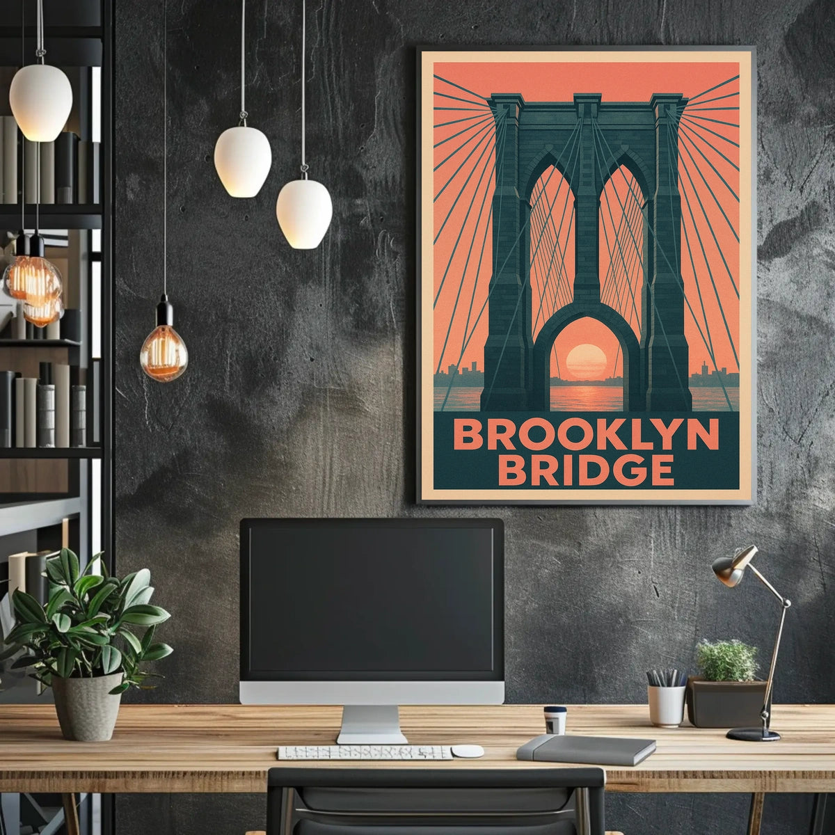Brooklyn Bridge Elegance Travel Poster