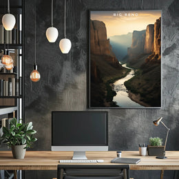 Big Bend Canyon Travel Poster Scenic Wall Art