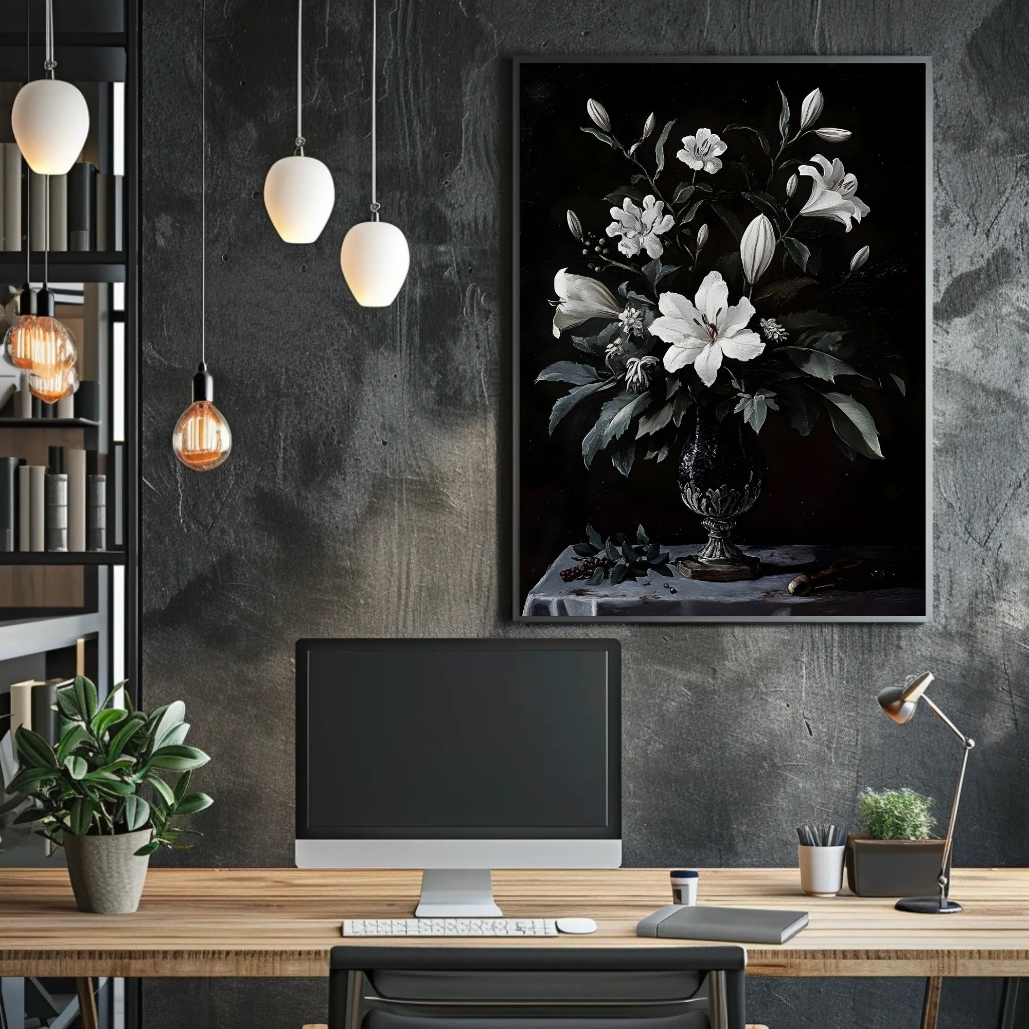 Elegant Still Life Floral Arrangement: Artistic Poster PosterGoat