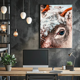 Winter Serenity: Photorealistic Reindeer in Snowy Landscape