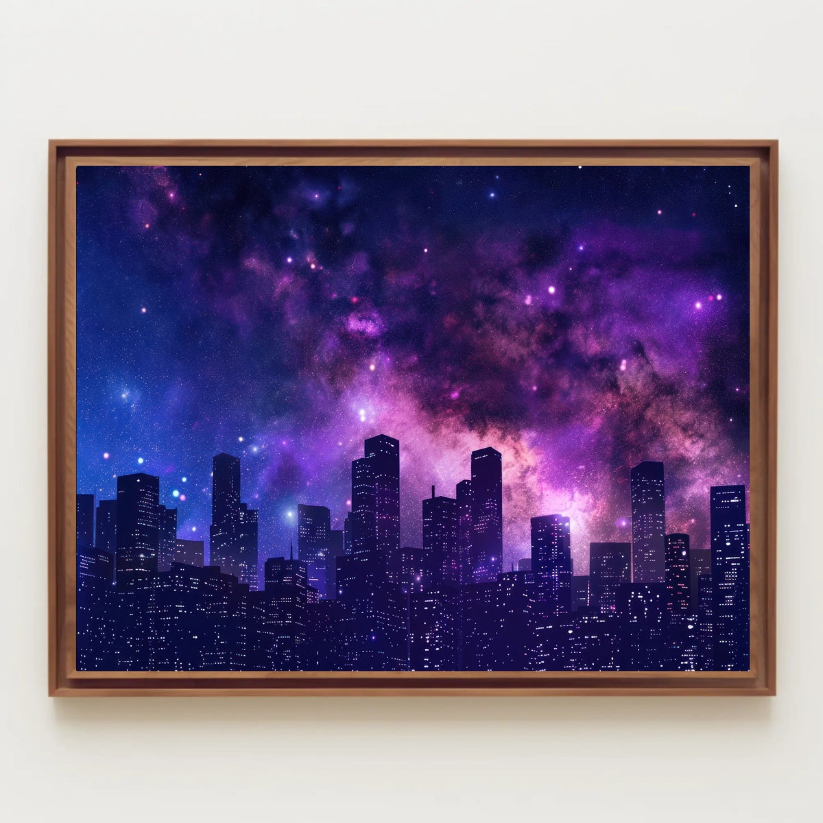 Cityscape Under the Stars Poster