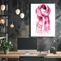Striped Scarf Art Poster Vintage Scenic Wall Art