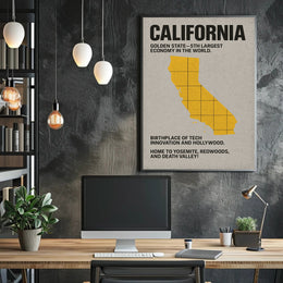 California Golden State Vintage Poster Print PosterGoat