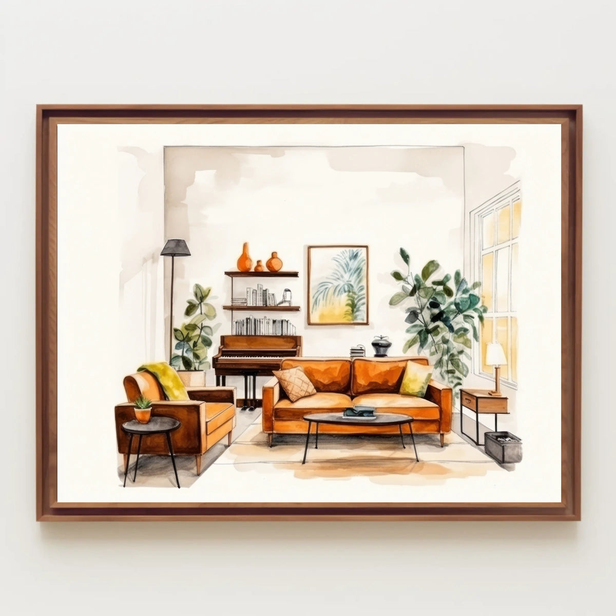 Cozy Living Room Illustration Poster