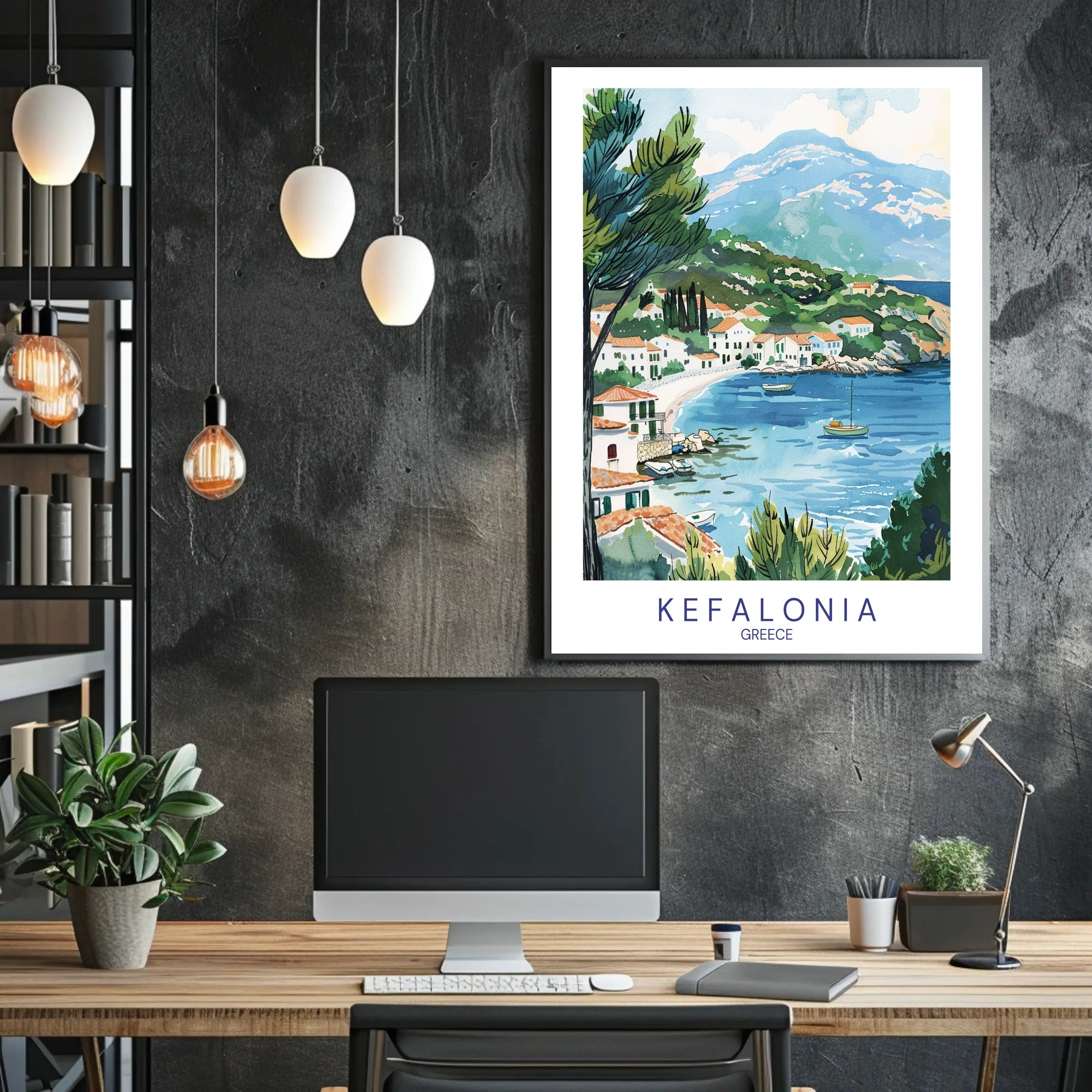 Kefalonia Coastal Tranquility Travel Poster PosterGoat