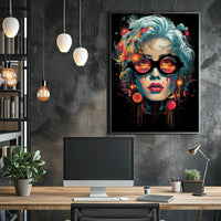 Surreal Sunset Reflection Art Poster with Abstract Flair